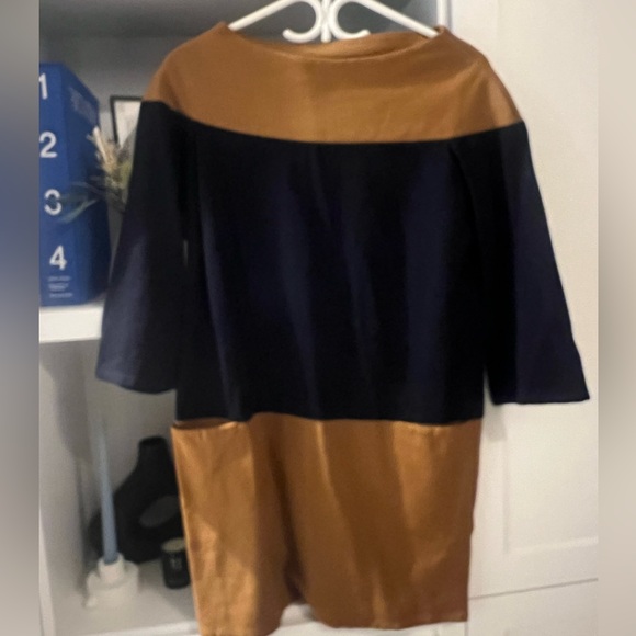 Designer Colour Block Off the Shoulder Style Dress - Picture 1 of 3